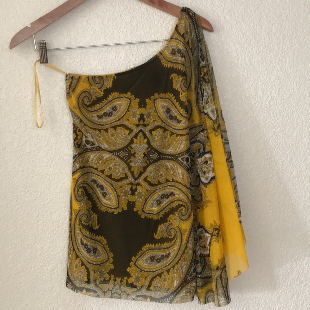 I.N.C. Petite Printed One-Shoulder Top,